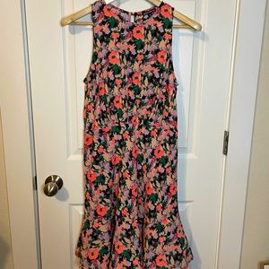 J Crew Mercantile neon floral sleeveless dress sz 10